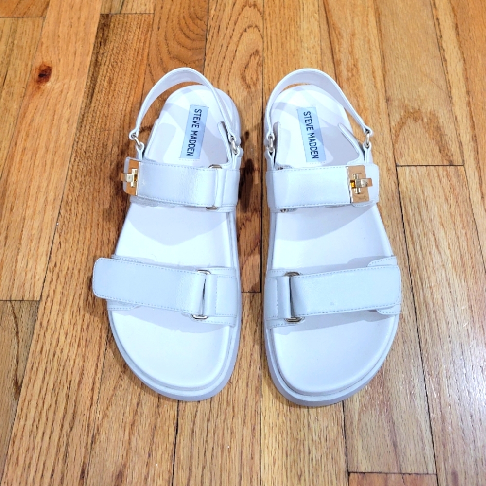 Steve madden white mona sandals